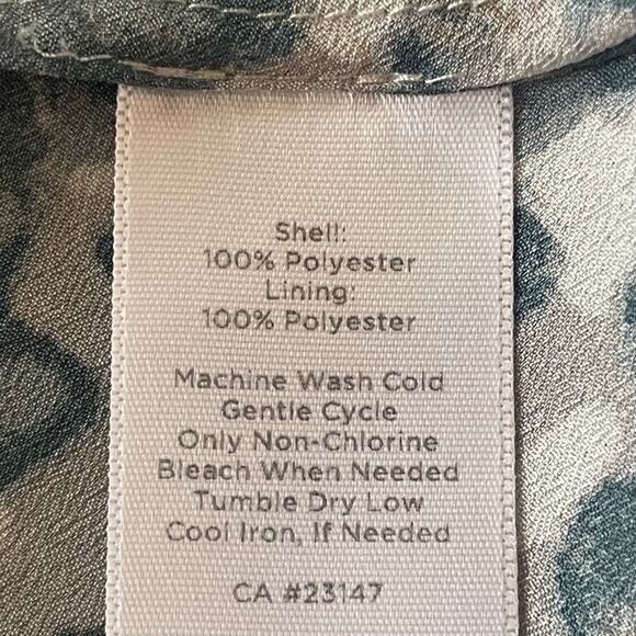 Talbots Teal Cream Gray Watercolor Marbled Print Cami Tank Sz 12 Layering Piece - Picture 7 of 7